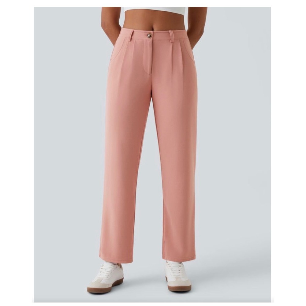 NWT Halara Mid Rise Zipper Pocket Waffle Casual Pants XL Comfort Stretch Texture